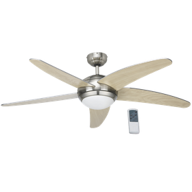 Satin Metal Ceiling Fan with Reversible Blades and Light - FCF007 Satin