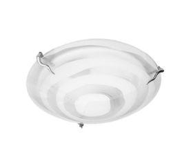 Opaque Glass Ceiling Fitting with Satin Chrome Skew Clips