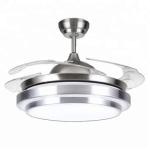 Remote Control Retractable blade Quiet Auto Folding Ceiling Fan With Light