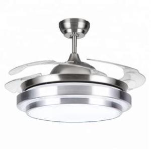 Remote Control Retractable blade Quiet Auto Folding Ceiling Fan With Light