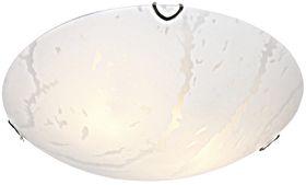 Frosted Cloudy Patterned Ceiling Fitting with Polished Chrome Clips