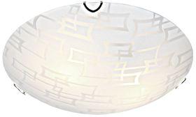 Frosted Checkered Patterned Ceiling Fitting with Polished Chrome Clips