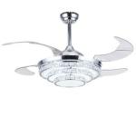 Remote Control Ultra Quiet Auto Folding Invisible Ceiling Fan 3 Tier Style