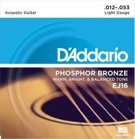D'Addario EJ16 Phosphor Bronze Round Wound Acoustic Guitar Strings 012-053