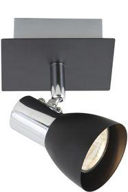 Bright Star Lighting - Single Black and Chrome Spotlight On Square Base