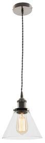 Bright Star Lighting Satin Chrome Pendant with Clear Glass