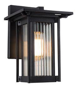 Black Down Facing Lantern with Opaque Glass
