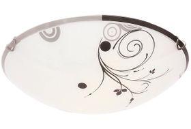 Floral Patterned Glass Ceiling Fitting with Chrome Clips