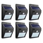 Set of 6 PIP Motion + CDS Night Sensor Solar LED Wall Light