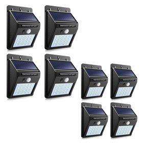 Set of 8 PIP Motion + CDS Night Sensor Solar LED Wall Light