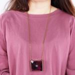 Portable Crystal Necklace Air Purifier USB Charge US Plug 100-240V Purple