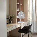 Eurolux - Rechargeable LED Desk Fan 3 Speed & Emergency Light - White