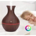 Casey Ultrasonic Aroma Portable Humidifier Dark Hollow Wood