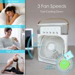 Portable Air Fan, Evaporative Air Cooler with 7 Colors LED Light Pack of 2