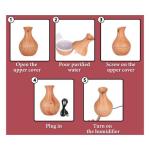 7 Colors Essential Oil Diffuser Humidifier Wood Grain Vase
