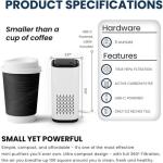 Superwise A1 USB-C Mini HEPA Quiet Air Purifier White