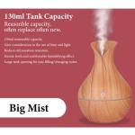 7 Colors Essential Oil Diffuser Humidifier Wood Grain Vase