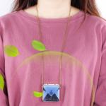 Portable Crystal Necklace Air Purifier with USB Charging US Plug (Blue)