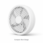 Mini Portable USB Desk Fan with Brushless Motor & Ambient Light - White