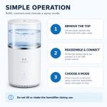 USB Humidifier with Water Tank, Dual Mist Modes and Colour Night Light