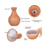 7 Colors Essential Oil Diffuser Humidifier Wood Grain Vase