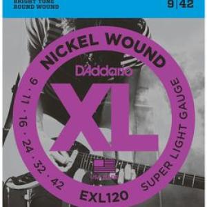 D'Addario EXL120 Nickel Wound Super-Light Electric Guitar Strings (9-42)