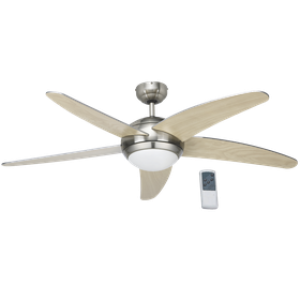 Satin Metal Ceiling Fan with Reversible Blades and Light - FCF007 Satin