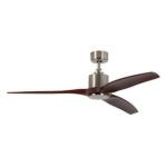 3 Blade Dark Wood & Satin Chrome Fan