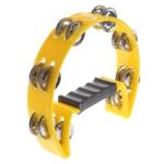 BK Yellow Single Row Halfmoon Tambourine - 16 Jingles