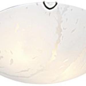 Frosted Cloudy Patterned Ceiling Fitting with Polished Chrome Clips