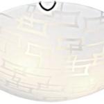 Frosted Checkered Patterned Ceiling Fitting with Polished Chrome Clips