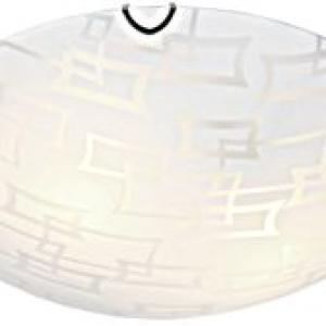 Frosted Checkered Patterned Ceiling Fitting with Polished Chrome Clips