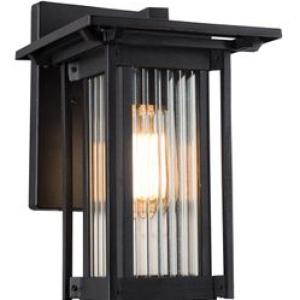 Black Down Facing Lantern with Opaque Glass