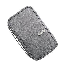Family Travel Document Organizer Capacious Passport Holder Wallet - Gray