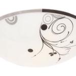 Floral Patterned Glass Ceiling Fitting with Chrome Clips