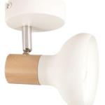 White Metal with Wood Finish and Polished Chrome Spotlight