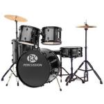 BK Percussion 5pc Drumset With Hardware & Cymbals - Black