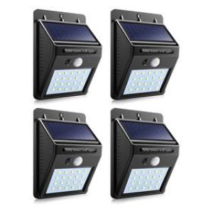 Set of 4 PIP Motion + CDS Night Sensor Solar LED Wall Light