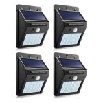 Set of 4 PIP Motion + CDS Night Sensor Solar LED Wall Light