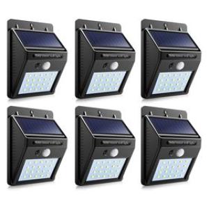 Set of 6 PIP Motion + CDS Night Sensor Solar LED Wall Light