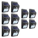 Set of 10 PIP Motion + CDS Night Sensor Solar LED Wall Light
