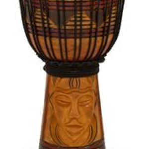 Toca 8" Origins Series Rope Tuned Wood Djembe - Tribal Mask