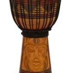 Toca 8" Origins Series Rope Tuned Wood Djembe - Tribal Mask