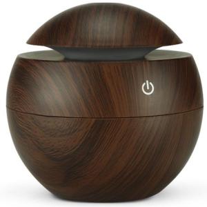 Mini USB Humidifier 130ml Wood Grain Aroma Mist for Bedroom Office 2W