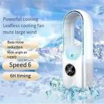 Bladeless Portable Air Conditioner Fan with LED Display - White