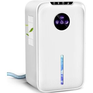 Small Dehumidifier 88oz with Drain Hose, Timer and Sleep Mode