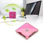 Portable Crystal Necklace Air Purifier USB Charge US Plug 100-240V Purple