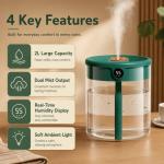 2L Quiet Desktop Air Humidifier Ultrasonic Mist Maker For Bedroom Office