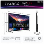 LEXUCO 75" UHD 4K Smart WebOS TV - Frameless Design
