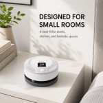 Compact Air Purifier with Digital Display & Carbon Filter - Pearl White